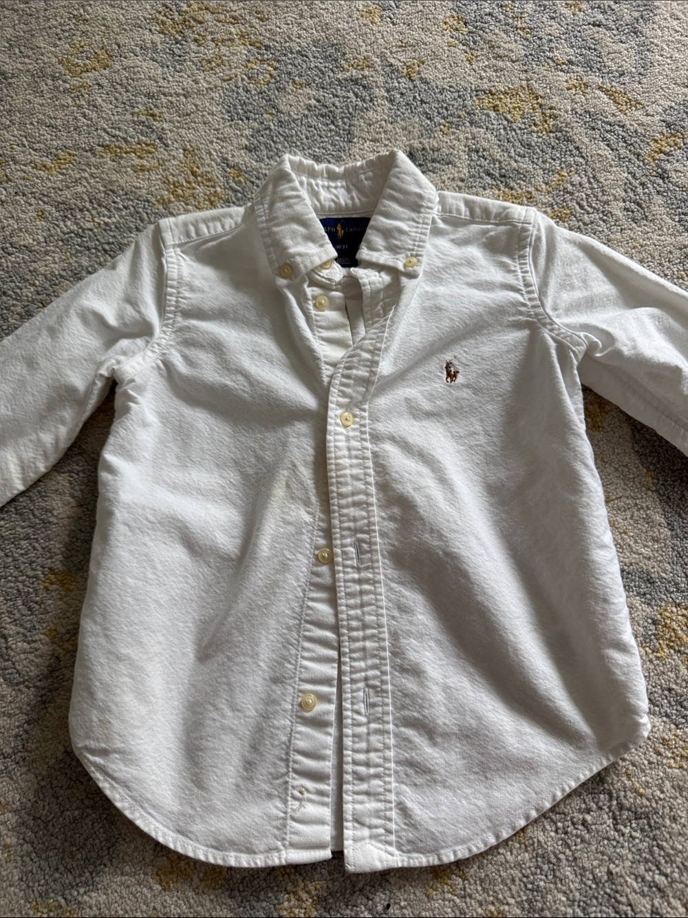 Ralph Lauren White Button-Down Shirt with Embroidered Pony